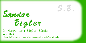 sandor bigler business card