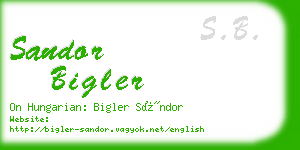 sandor bigler business card